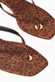 Lara 35 Leopard Print Satin Slip-On Mules with Logo Detail, Elegant and Modern Design - 4