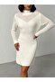 Women's Mesh Detailed Mini Knit Dress - 4