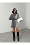 Women's Hair Braided High Neck Two-Tone Knitted Tunic - 2