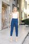 Exclusive Women's Carrot Leg High Waist Lycra Woven Trousers 3096 - 5