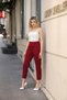 Exclusive Women's Carrot Leg High Waist Lycra Woven Trousers 3096 - 5