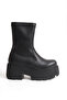 Lara Sinclair Black Women's New Season Thick Sole Elastic Zippered Daily Comfortable Fit Boots - 4