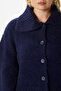 Women's Lean Soft Texture Polo Neck Navy Blue Basic Knitwear Cardigan Hi00179 - 4