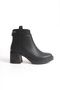 Lucia Sinclair Black Rustic Women's Zippered Chain Detailed Casual Boots - 4