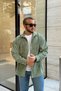 Yotau Men's Oversize Fit Corduroy Long Sleeve Shirt Jacket - 3