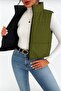 Women's Double-Sided Wearable Pocket Sleeveless Crop Puffer Coat Vest - 2
