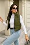 Women's Double-Sided Wearable Pocket Sleeveless Crop Puffer Coat Vest