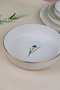 Tabak Evi Porcelain Natura Iris Gold Gilded Bowl 20,50X5Cm 1170Cc Single - 3