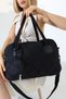 Women's Black Quilted Patterned Padded Fabric Large Mini Wallet-Detail Shoulder and Hand Bag - 3