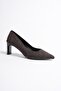 Cobraelle Women's Brown Nubuck Snake Printed Heeled Shoes (6.5 cm) - 2