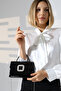 Black Patent Leather Women's Small Evening Bag with Chain Strap and Silver Accessory Detail Shoulder and Hand Bag - 6