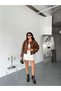 Women's Oversize Bomber Leather Jacket - 3