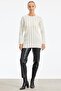Striped Stone Adhesive Ribbed Tunic Ekru - 2