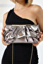 Bronze Women's Chain Strap Portfolio Evening Bag Shiny Shoulder and Hand Bag for Invitations - 7