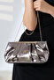 Bronze Women's Chain Strap Portfolio Evening Bag Shiny Shoulder and Hand Bag for Invitations - 5