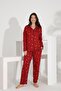 100% Cotton Long Sleeve Buttoned Pocket Women's Pajama Set 98302-303