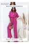 Ladies 2 Piece Suit Comfortable Cotton Linen, for Daily Commute - Shirt and Wide Leg Pants Set with - 8