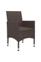 3 Piece Garden Dining Set Brown Poly Rattan and Glass - 7