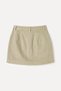 Women's Dark Beige Embroidered Buttoned Mini Skirt - 4