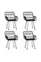 5 Piece Garden Dining Set Black Poly Rattan - 2