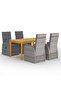 5 Piece Garden Dining Set Grey
