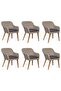 7 Piece Garden Dining Set Brown - 5