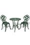 3 Piece Bistro Set Cast Aluminium Green