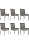 7 Piece Garden Dining Set Poly Rattan Grey - 6