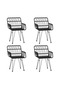 5 Piece Garden Dining Set Black Poly Rattan - 2