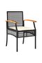 3 Piece Bistro Set with Cushions Black Poly Rattan Acacia Wood - 4