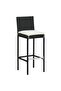 5 Piece Garden Bar Set with Cushions Poly Rattan Black - 6