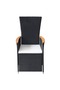 7 Piece Garden Dining Set with Cushions Black - 2