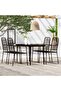 5 Piece Garden Dining Set Black
