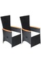 7 Piece Garden Dining Set Poly Rattan Black - 5