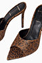 Bella 100 Leopard Patterned Nubuck, Handmade Mule Sandals - 4