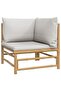 Garden Corner Sofas with Light Grey Cushions 2 pcs Bamboo - 2