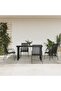 5 Piece Garden Dining Set Black Steel and Textilene