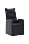7 Piece Garden Dining Set with Cushions Black - 2
