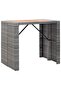 5 Piece Outdoor Bar Set Poly Rattan and Wood Acacia Grey - 4