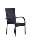 7 Piece Garden Dining Set Poly Rattan Black - 2