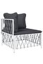 8 Piece Garden Lounge Set with Cushions White Steel - 2