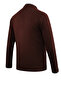Men's Buttoned Burgundy Cardigan with Pockets Solid Color Steel Knit Classic Fit - 5200m - 4