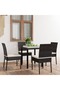 5 Piece Garden Dining Set Poly Rattan Black