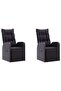 5 Piece Garden Dining Set Black - 7