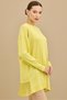 Fabric Garnished Knitwear Tunic Lemon - 2
