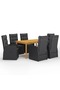 Garden Dining Set | Black | Solid Acacia wood | 7 Piece