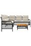 2 Piece Garden Sofa Set with Cushions Black Poly Rattan - 5