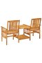 Garden Chairs with Tea Table and Cushions Solid Acacia Wood - 4
