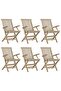 7 Piece Garden Dining Set Grey Solid Wood Teak - 2