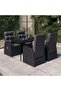 5 Piece Garden Dining Set with Cushions Black